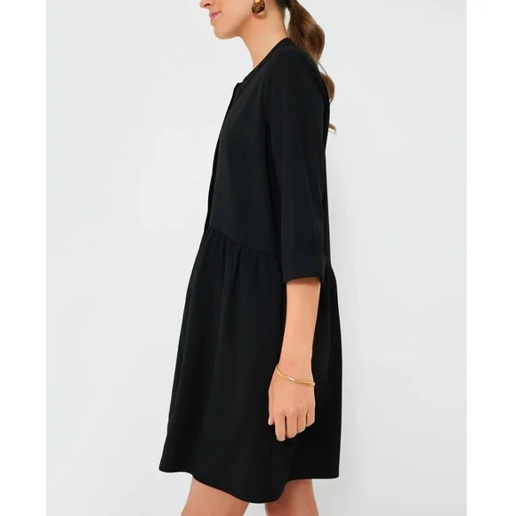 TUCKERNUCK Black Stretch Crepe Royal Shirt Dress - Picture 3 of 12